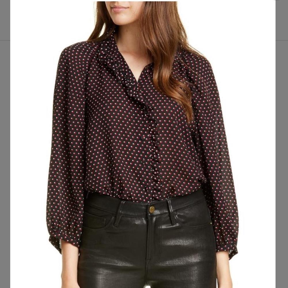 Frame Grace Silk Heart Printed Blouse